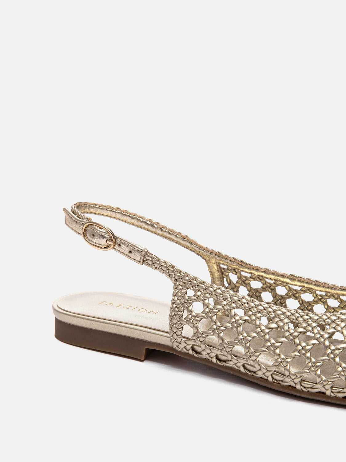 PAZZION, Ginevra Woven Slingback Flats, Gold