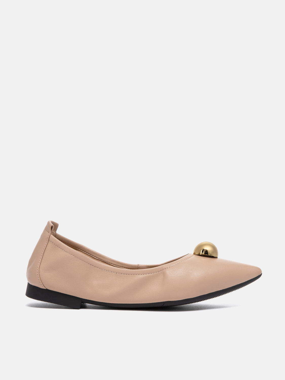 PAZZION, Givannia Leather Foldable Flats, Almond
