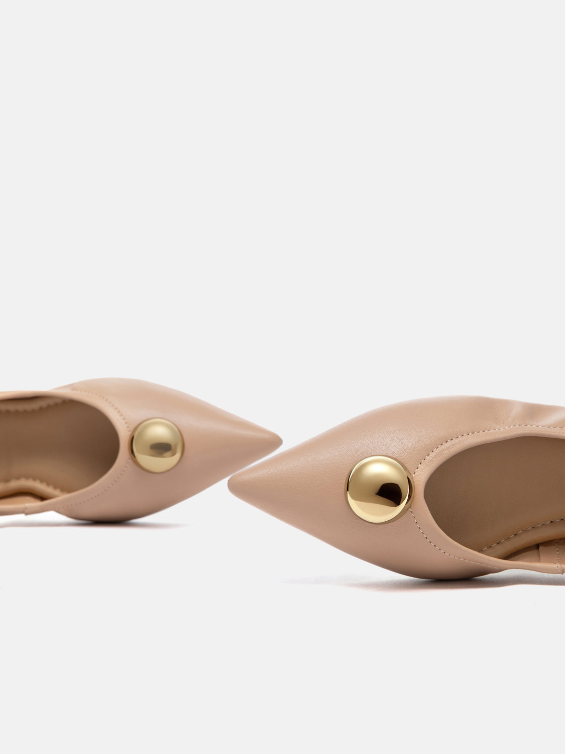 PAZZION, Givannia Leather Foldable Flats, Almond
