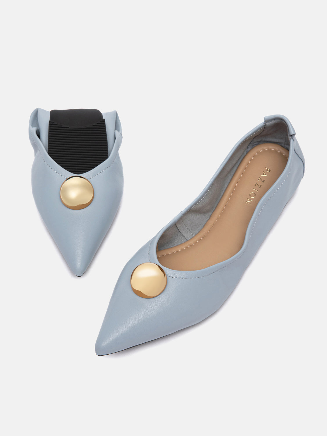 PAZZION, Givannia Leather Foldable Flats, Blue