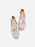 PAZZION, Glenda Denim Bow Moccasins, Pink