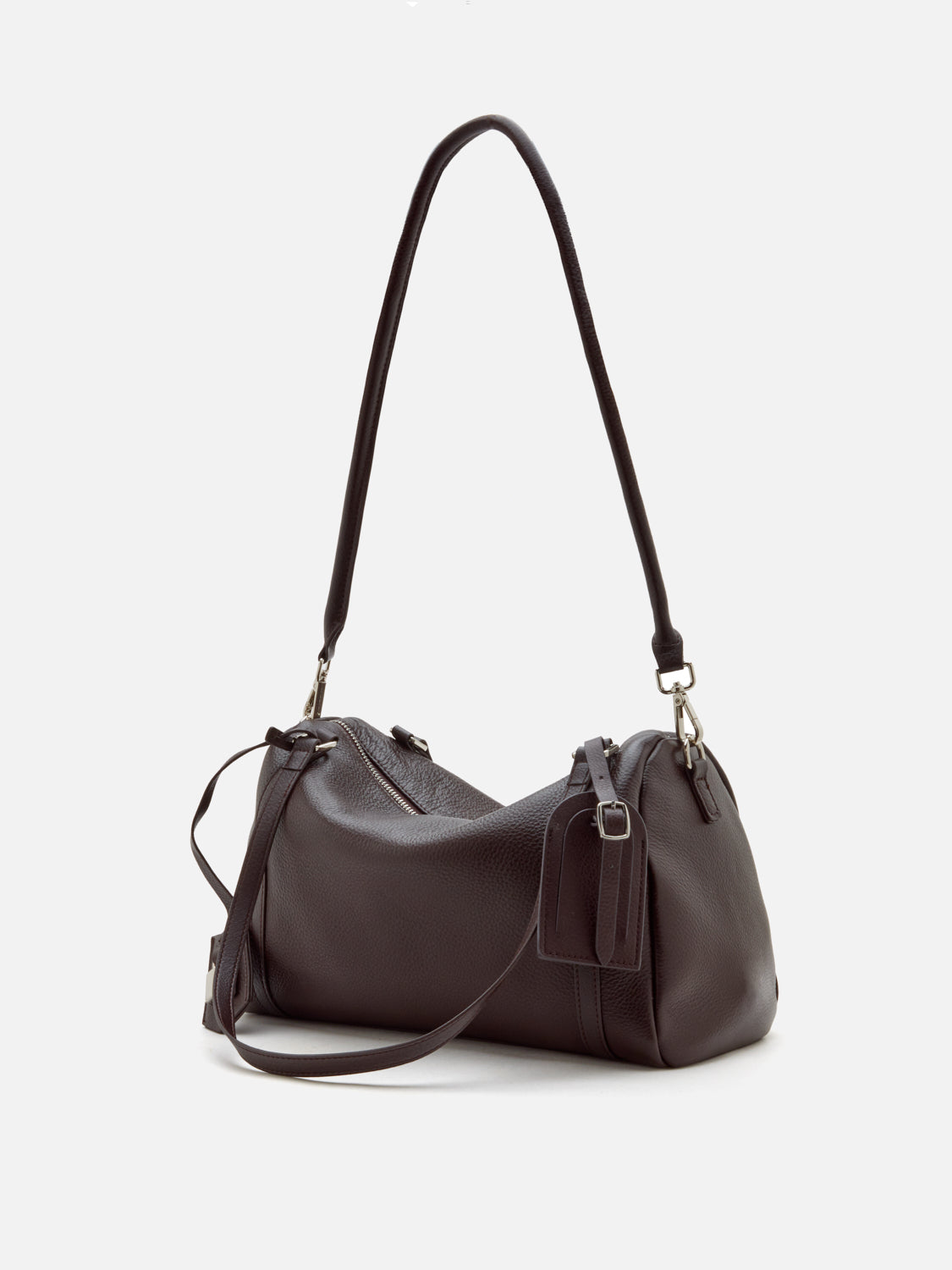 PAZZION, Greta Leather Bag, Darkbrown