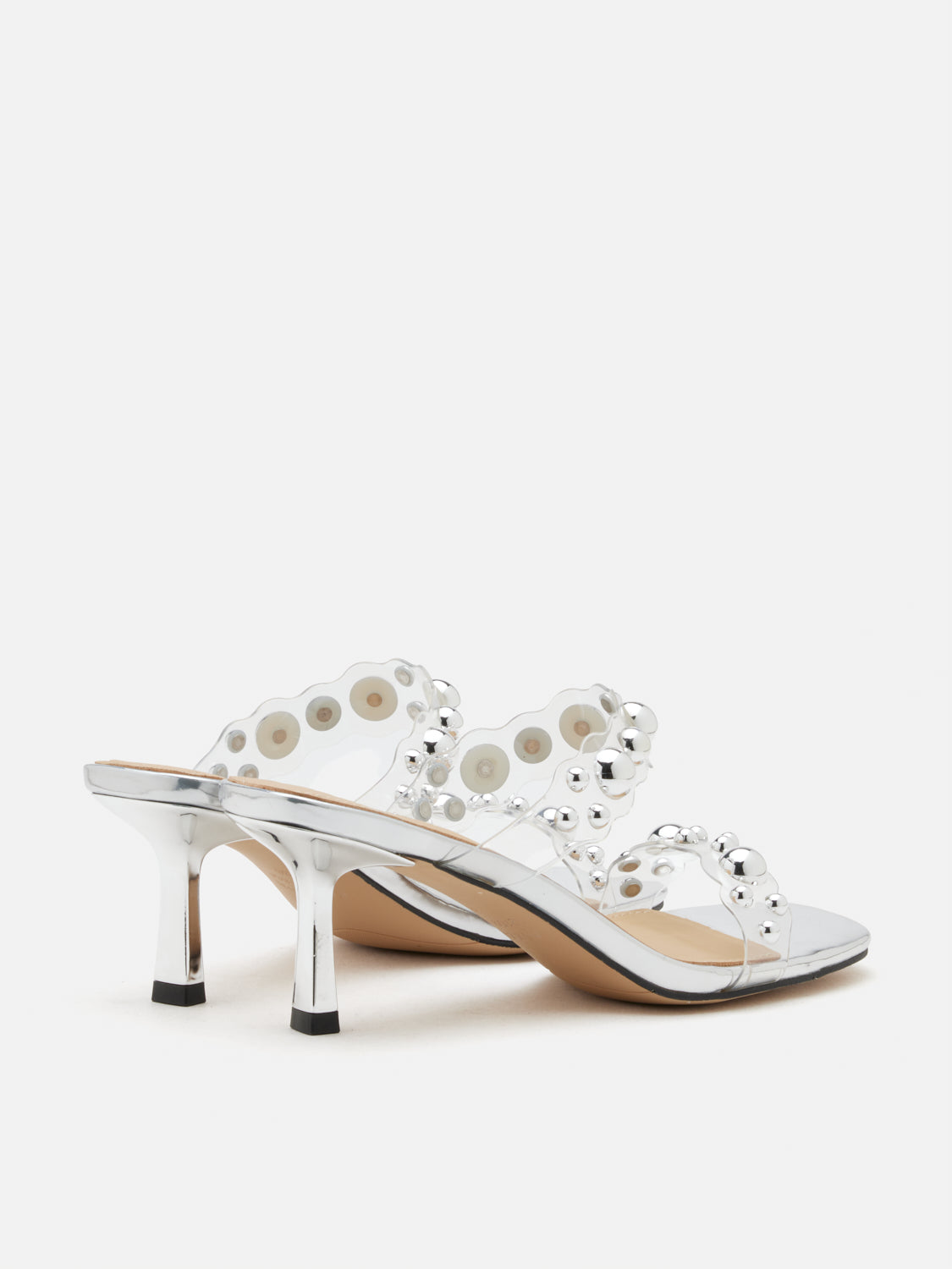 PAZZION, Greylisse Pearl Encrusted Sandal Heels, White