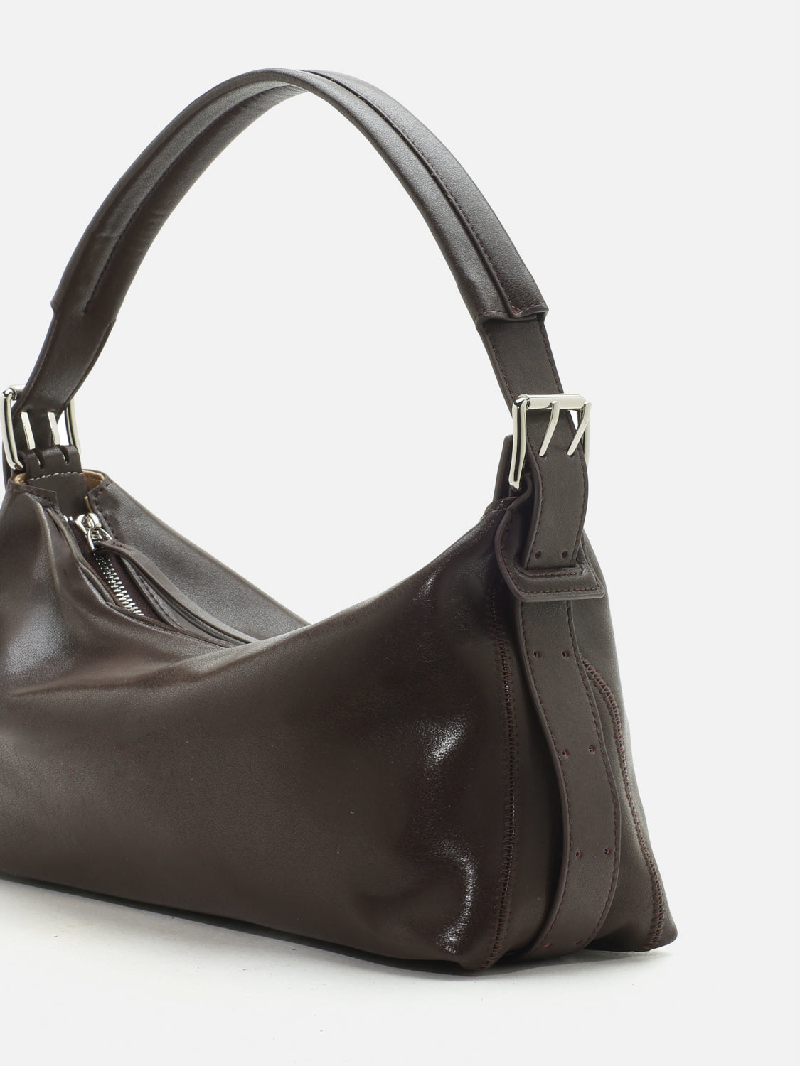 PAZZION, Greyson Leather Bag - Dark Brown, Brown