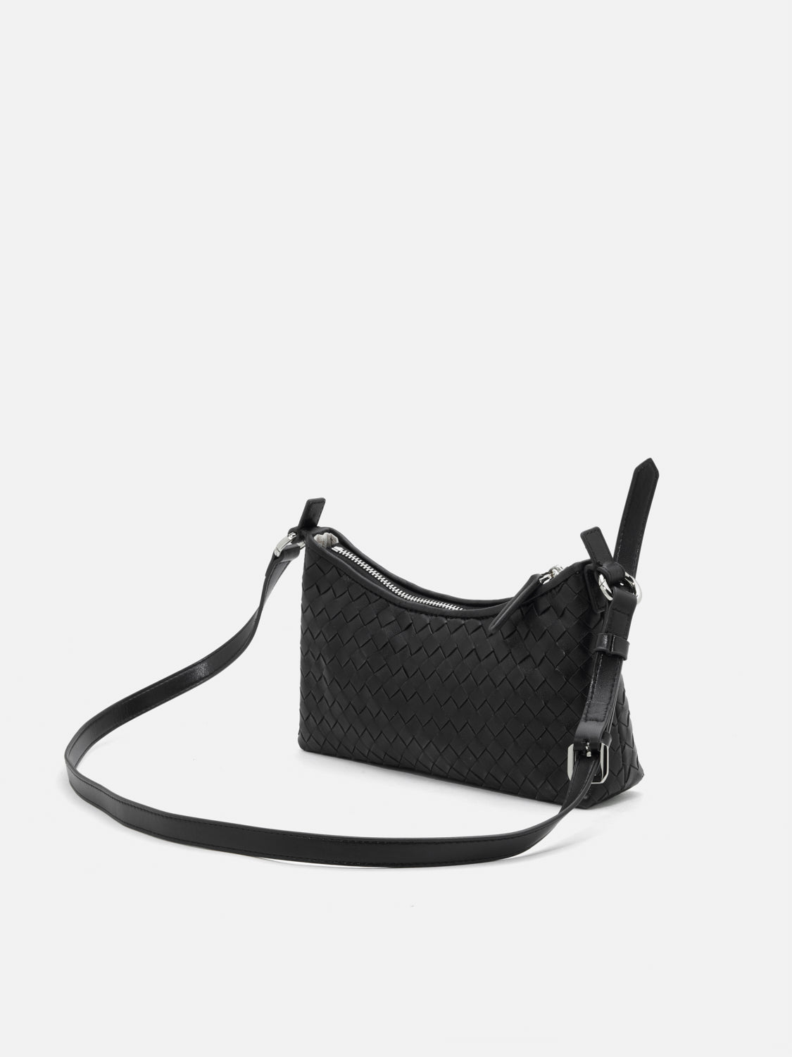 PAZZION, Halina Woven Leather Bag, Black