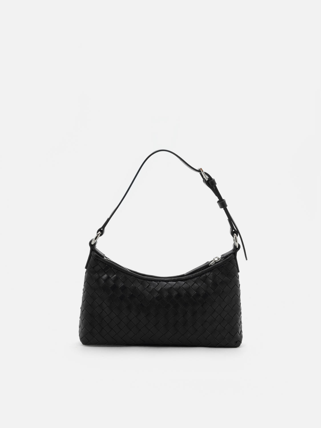 PAZZION, Halina Woven Leather Bag, Black