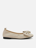 PAZZION, Hart Crystal Pin and Bow Ballerinas, Beige