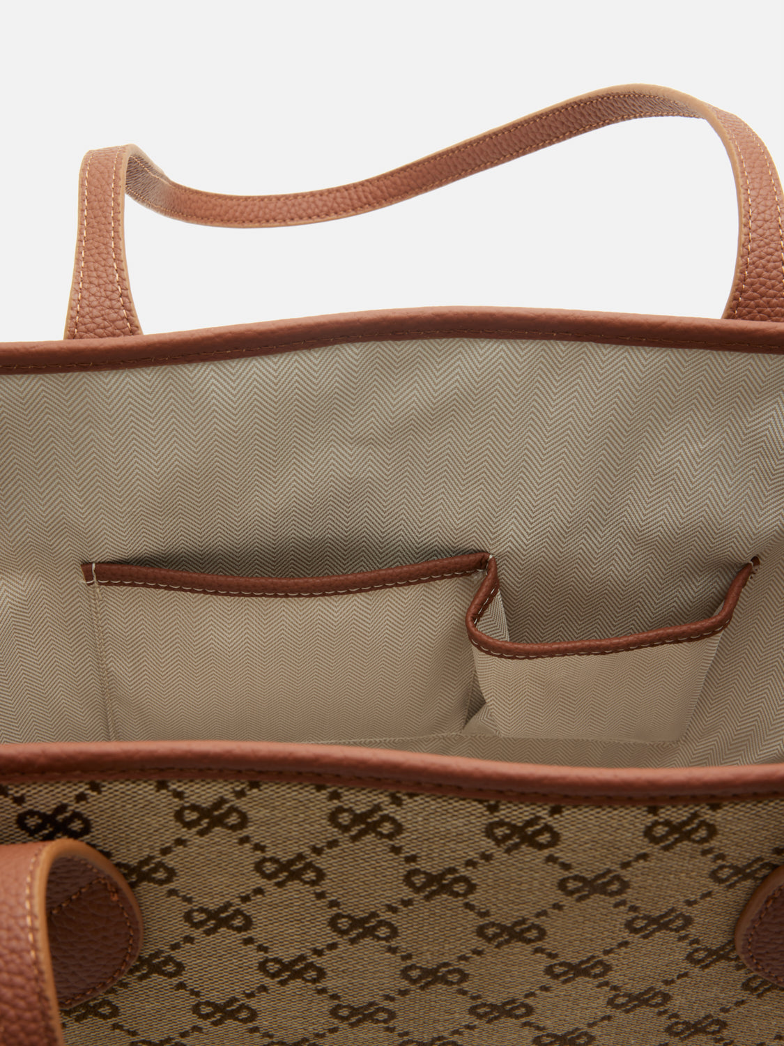 PAZZION, Hedi Monogram Tote, Brown