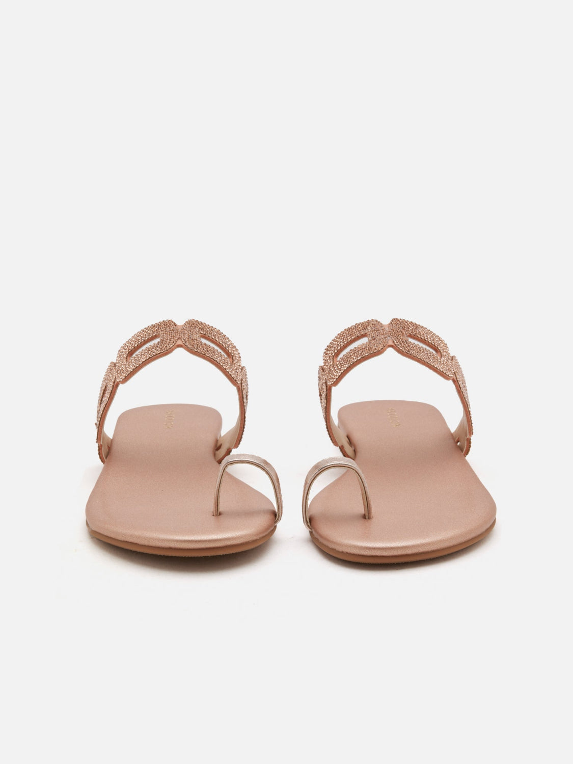 PAZZION, Helivara Crystal Link Slides, Champagne