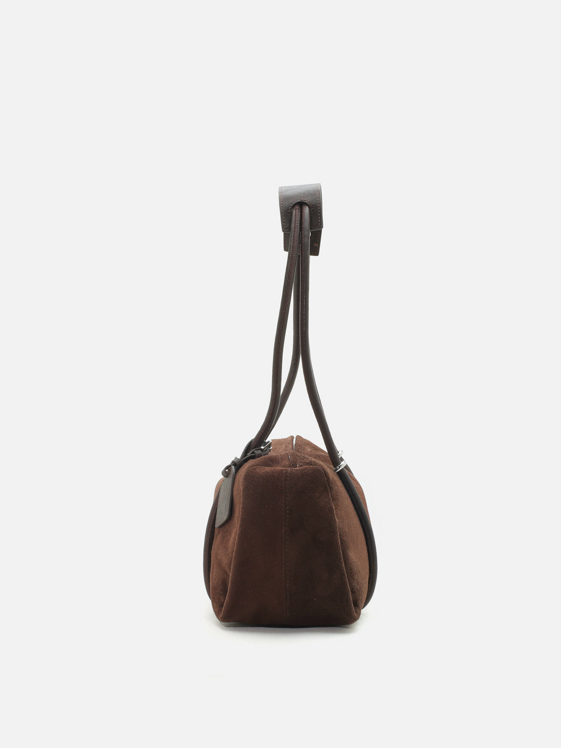 PAZZION, Henrietta Horizontal Leather Shoulder Bag - Dark Brown, Brown