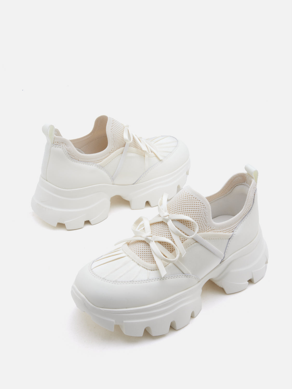 PAZZION, Imogen Bow Sneakers, Beige