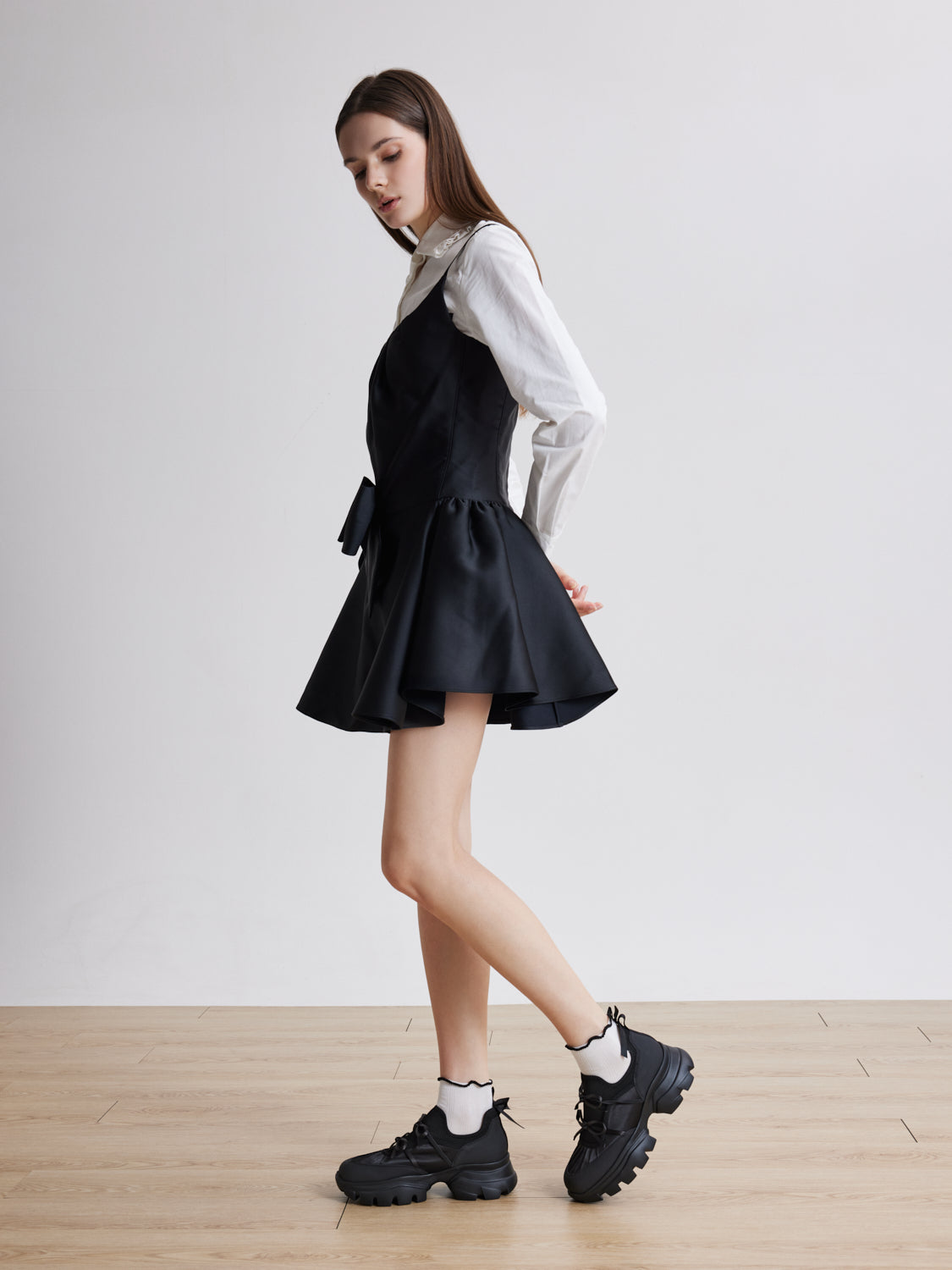 PAZZION, Imogen Bow Sneakers, Black