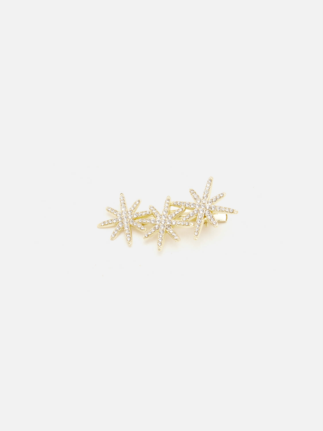 PAZZION, Isla Crystal Embellished Starry Hair Clip, Gold