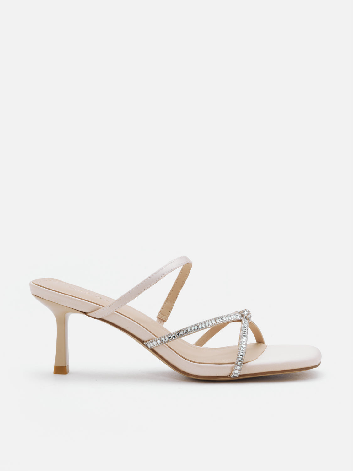 PAZZION, Ivana Crystal Embellished Sandal Heels - Champagne, Champagne