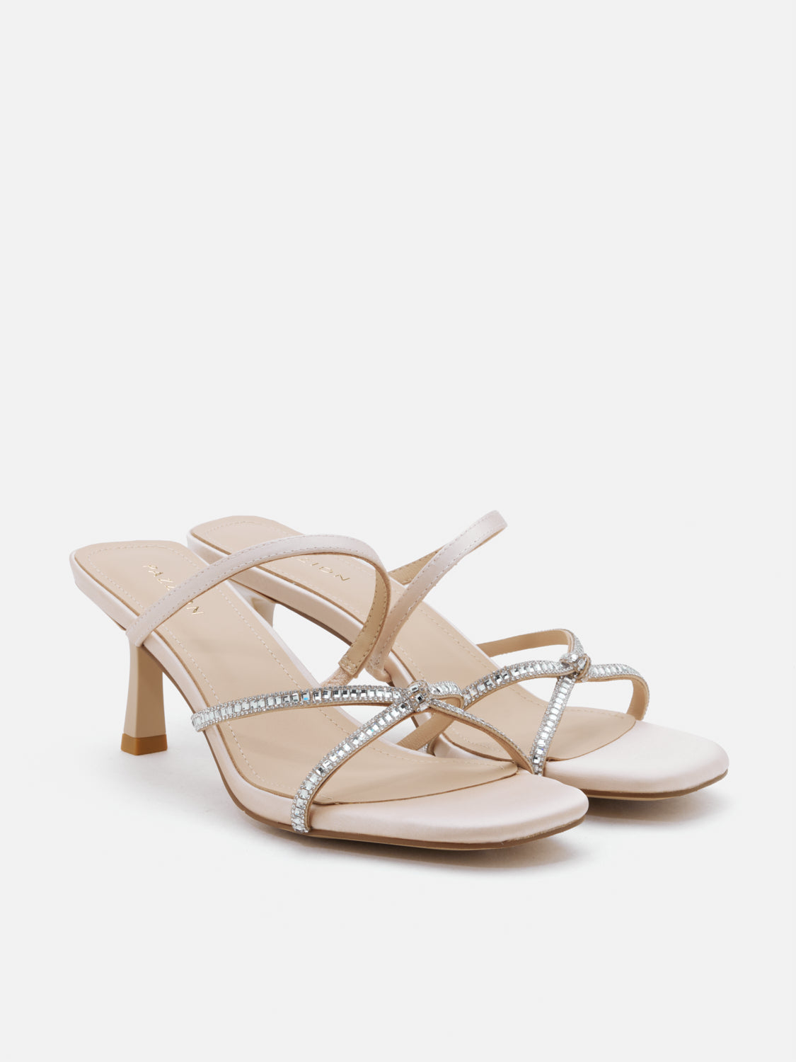 PAZZION, Ivana Crystal Embellished Sandal Heels - Champagne, Champagne