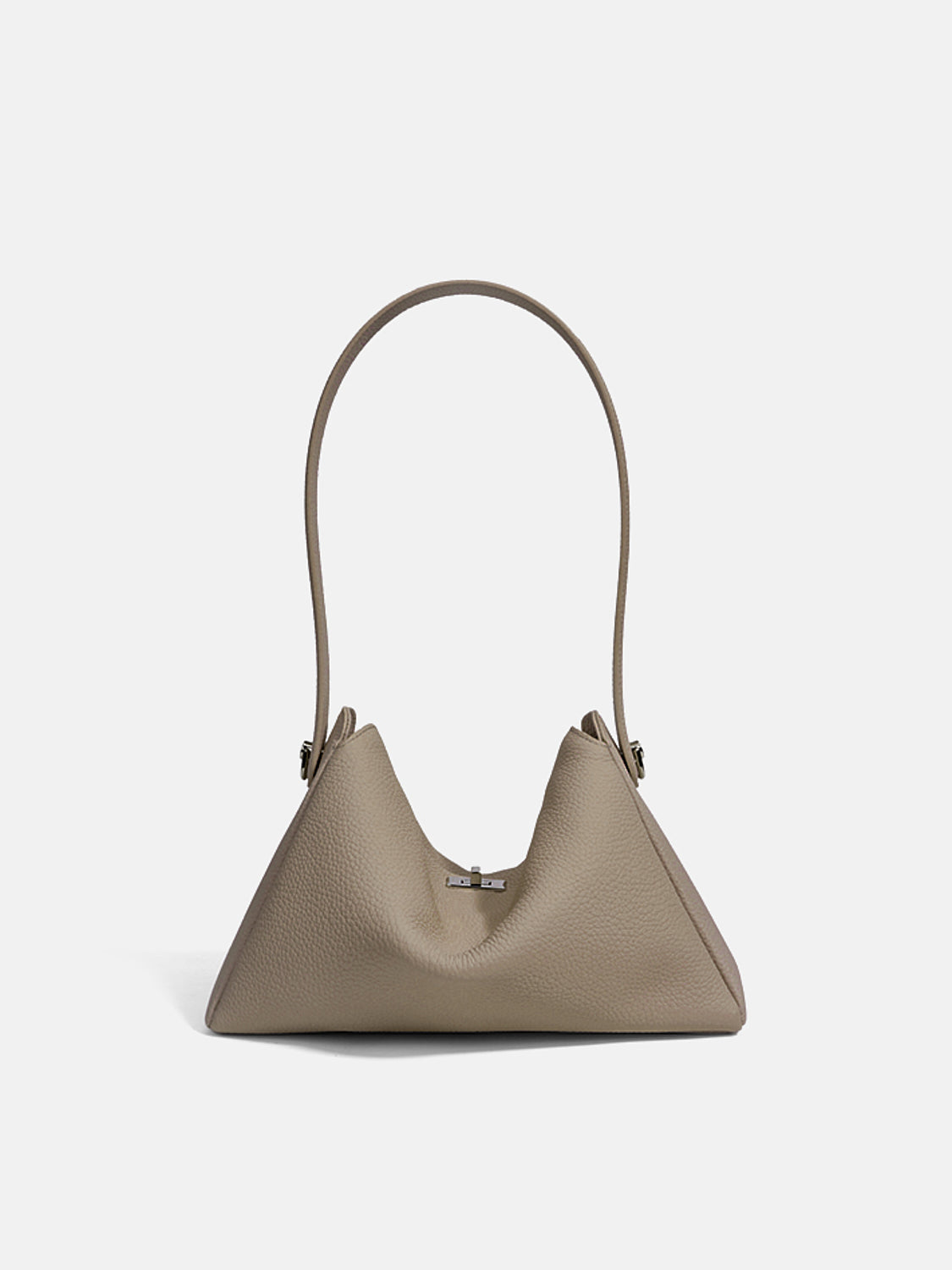 PAZZION, Iyana Twist Lock Leather Bag - Khaki, Khaki