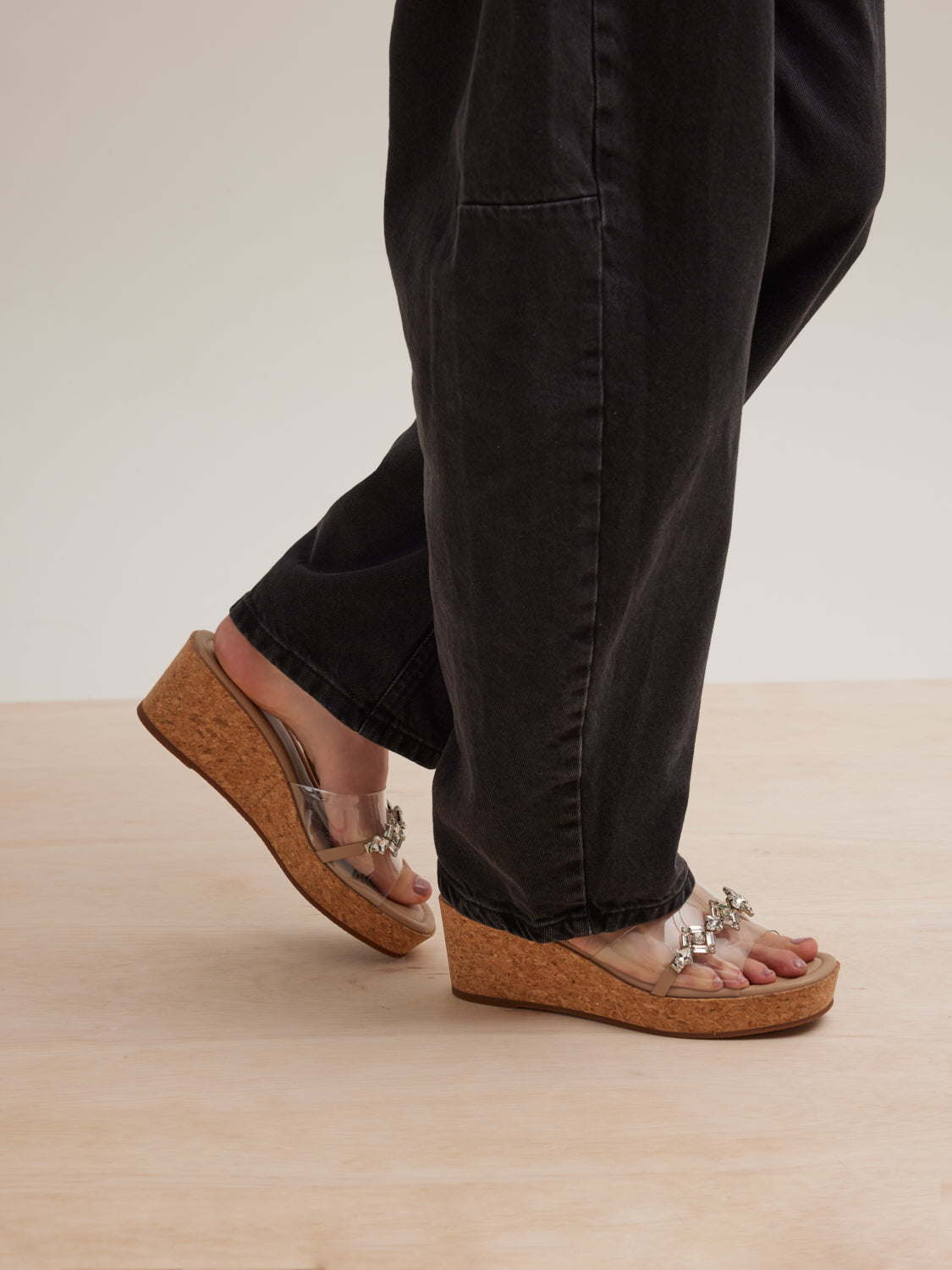 PAZZION, Jaida Diamante Wedges, Almond