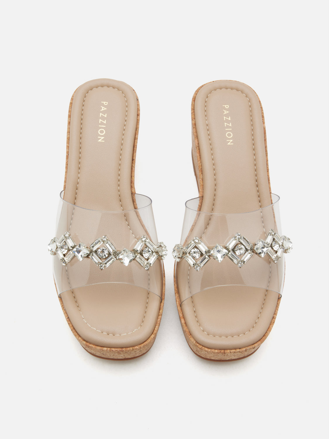PAZZION, Jaida Diamante Wedges, Almond