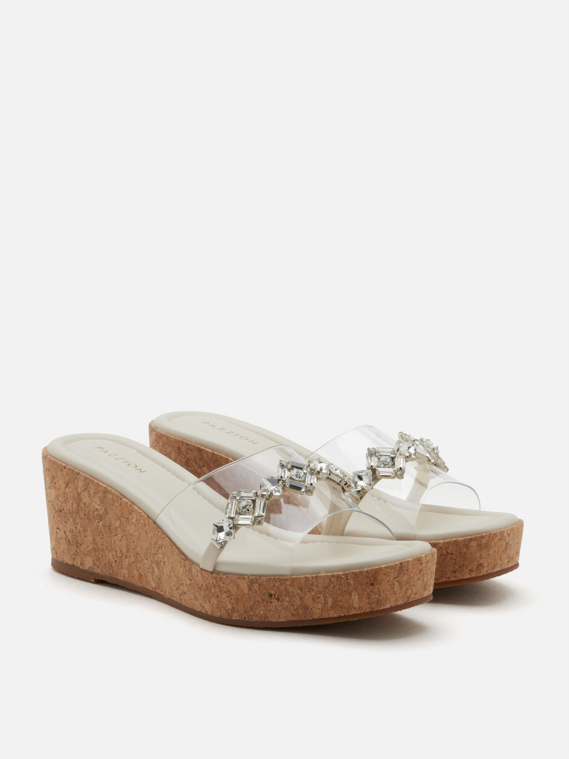 PAZZION, Jaida Diamante Wedges, Beige