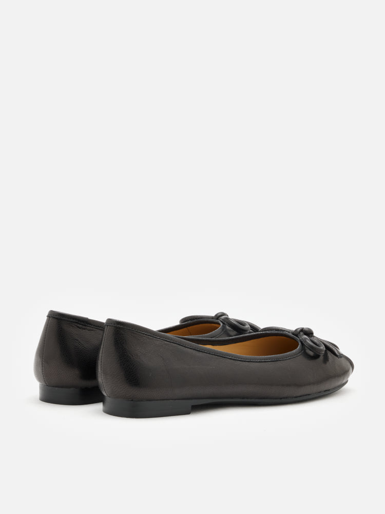 PAZZION, Janae Sculpted Bow Knot Flats, Black