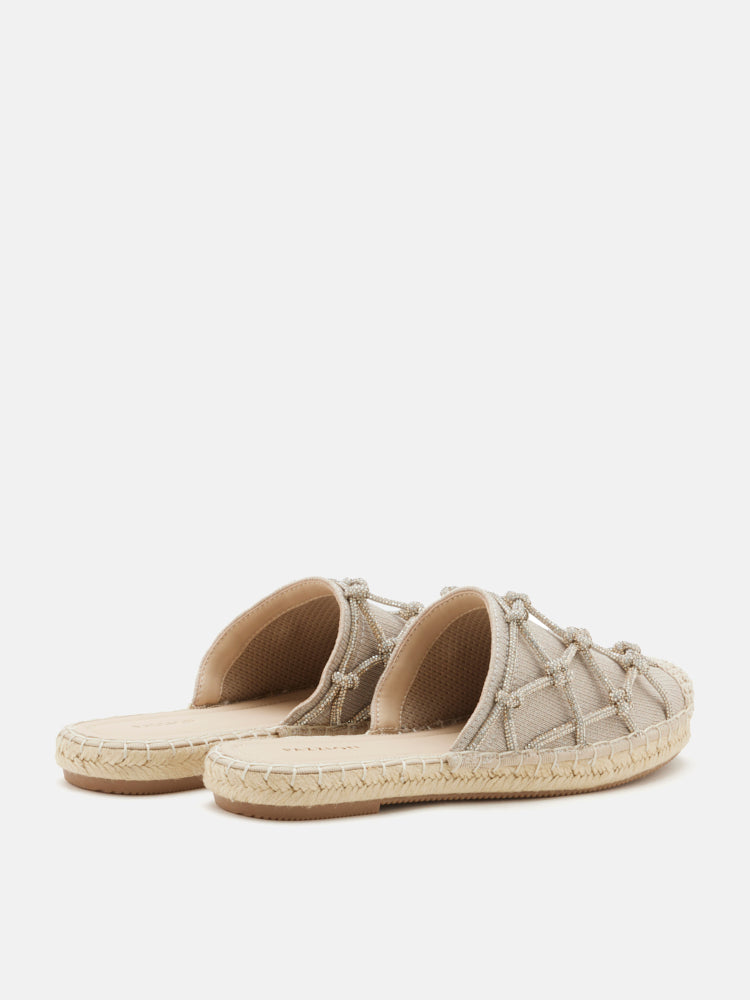 PAZZION, Jaylen Embellished Espadrille Mules, Gold