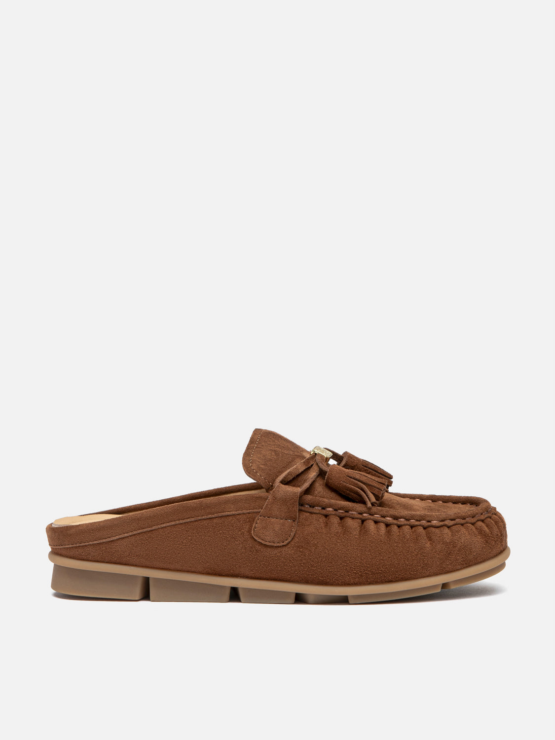 PAZZION, Jean Bow Suede Mules, Darkbrown