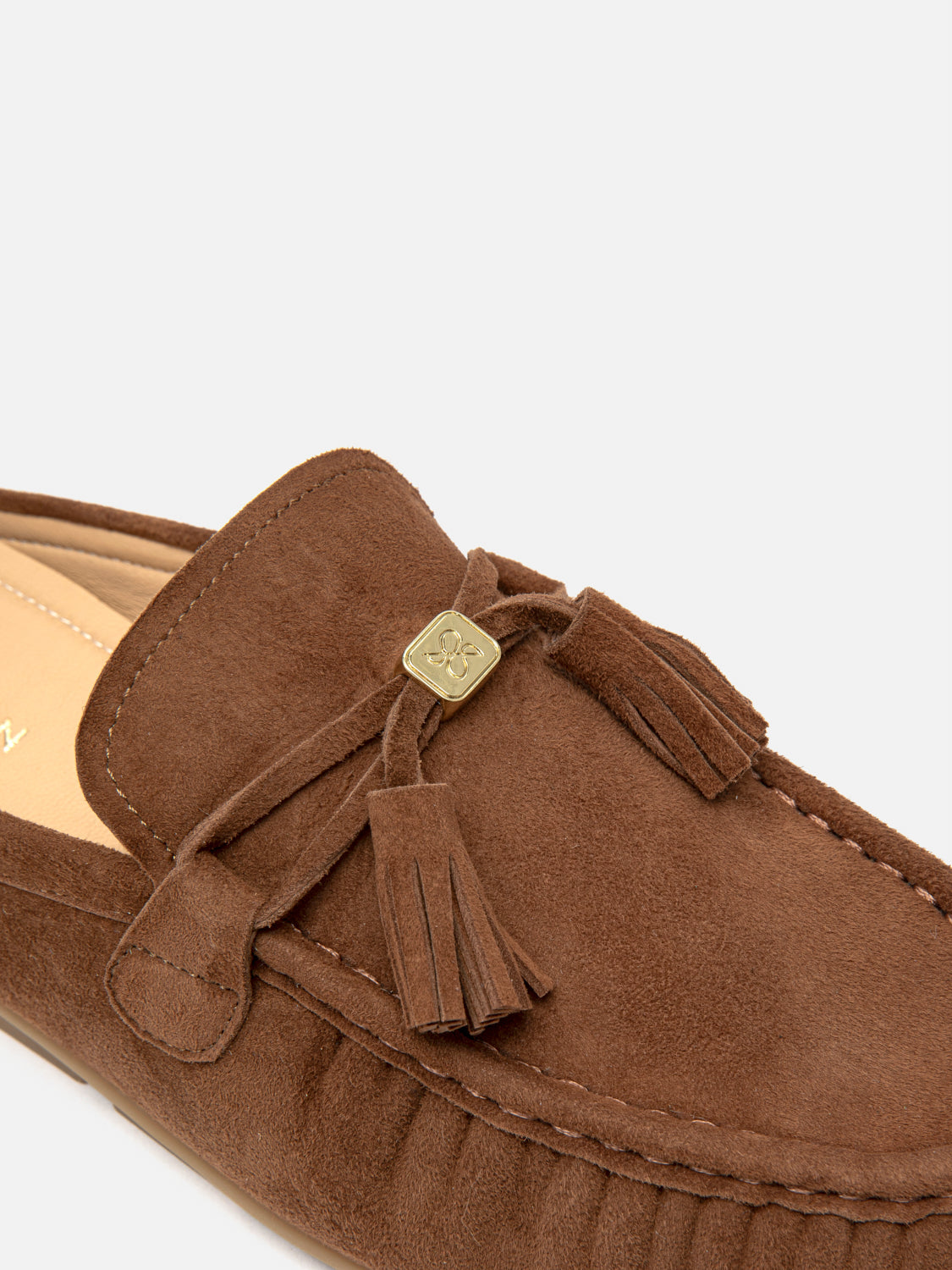 PAZZION, Jean Bow Suede Mules, Darkbrown