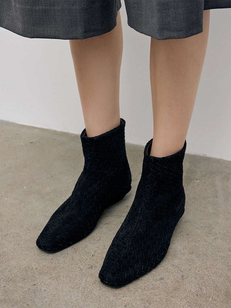PAZZION, Jeanette Suede Ankle Boots, Black
