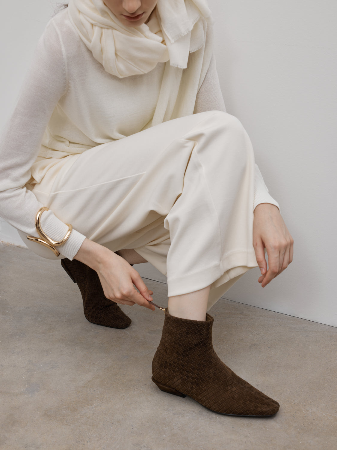 PAZZION, Jeanette Suede Ankle Boots, Darkbrown