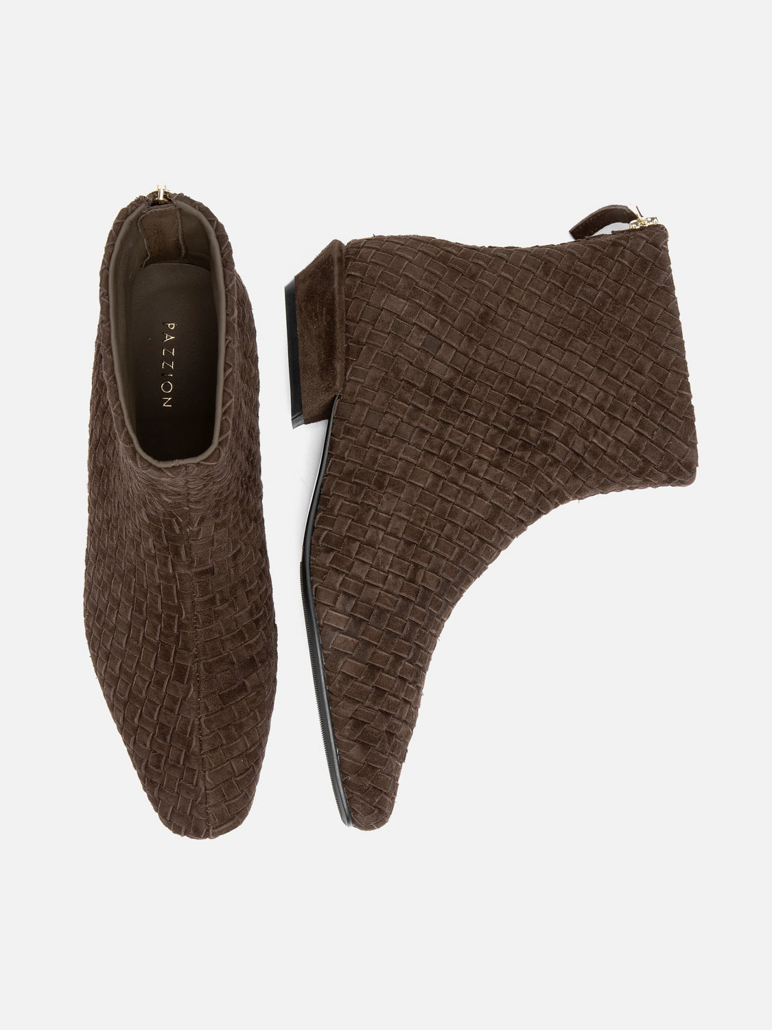 PAZZION, Jeanette Suede Ankle Boots, Darkbrown