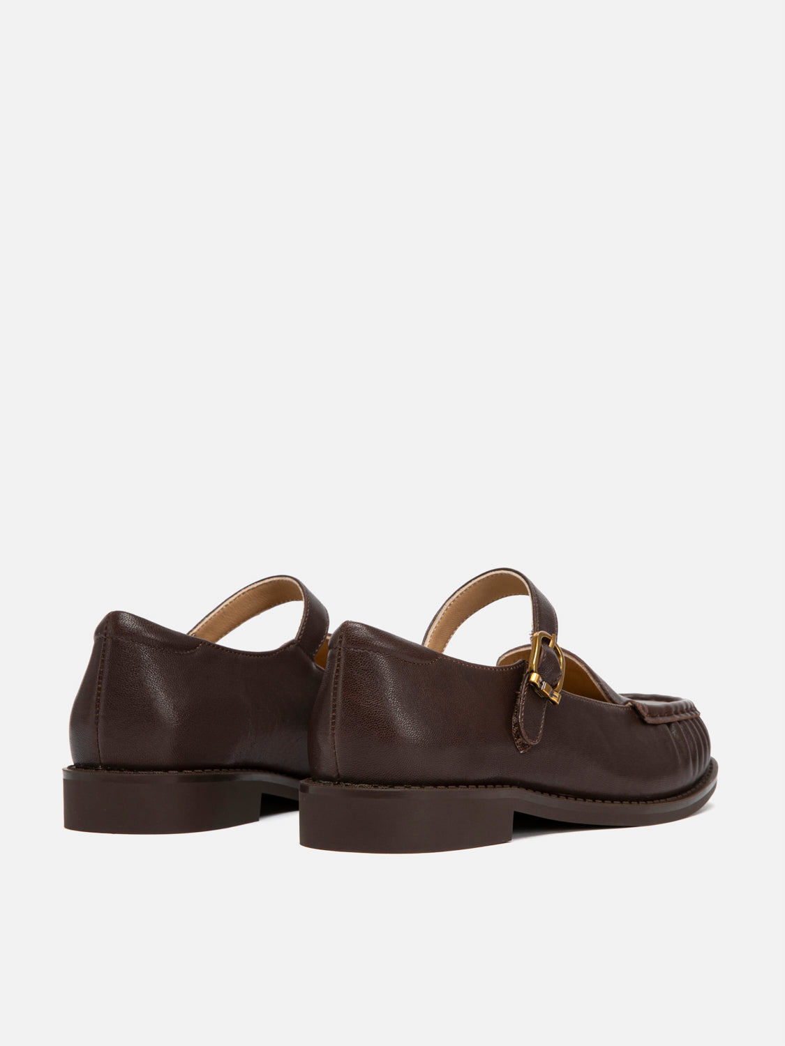 PAZZION, Jessie Leather Mary Jane Loafers, Darkbrown