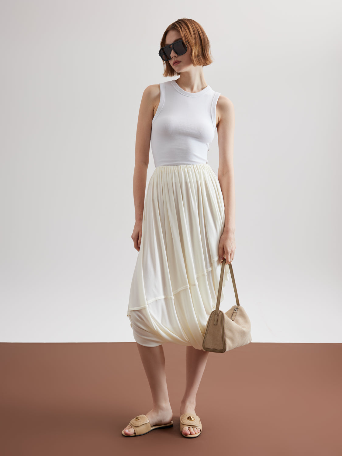 PAZZION, Jorialyn Quilted Leather Slides, Almond