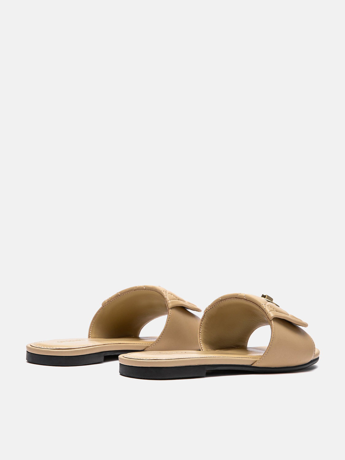 PAZZION, Jorialyn Quilted Leather Slides, Almond