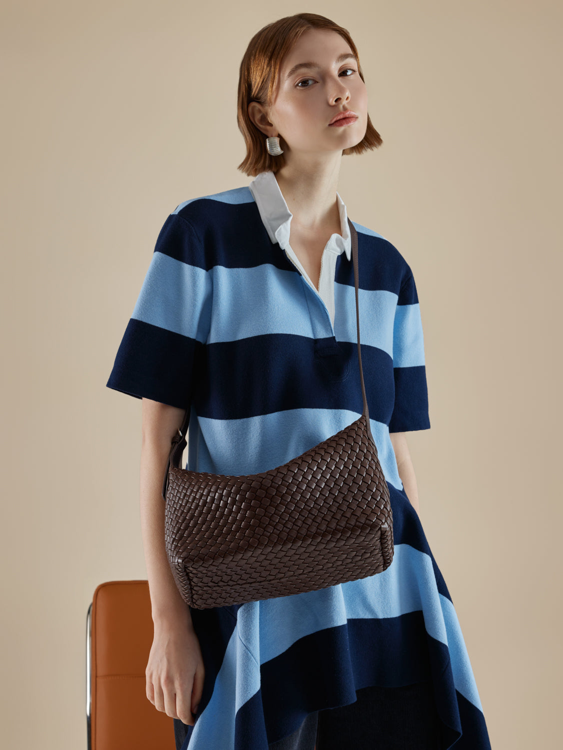 PAZZION, Joyce Woven Bag, Darkbrown