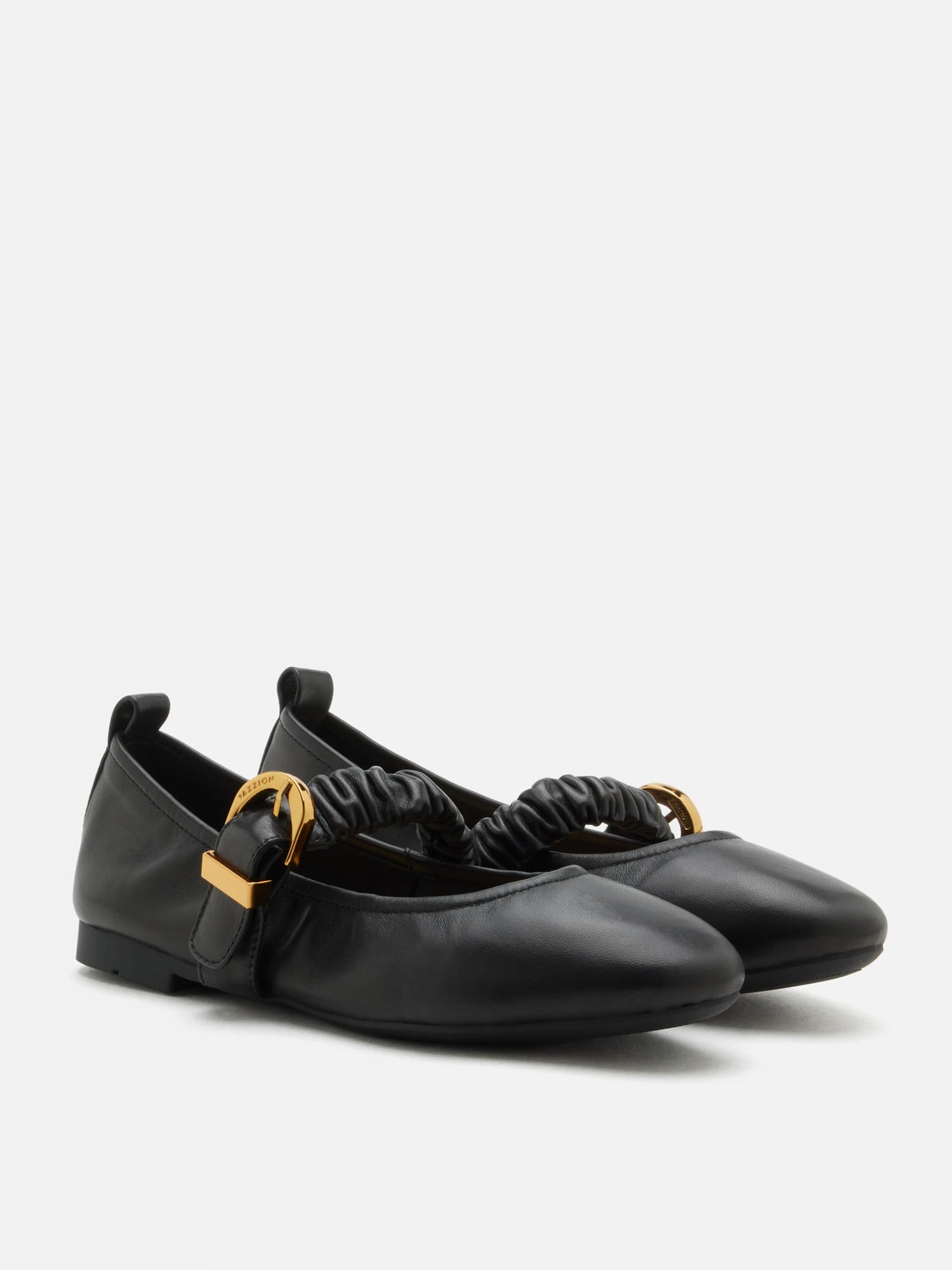 PAZZION, Judith Ruched Strap Maryjanes, Black