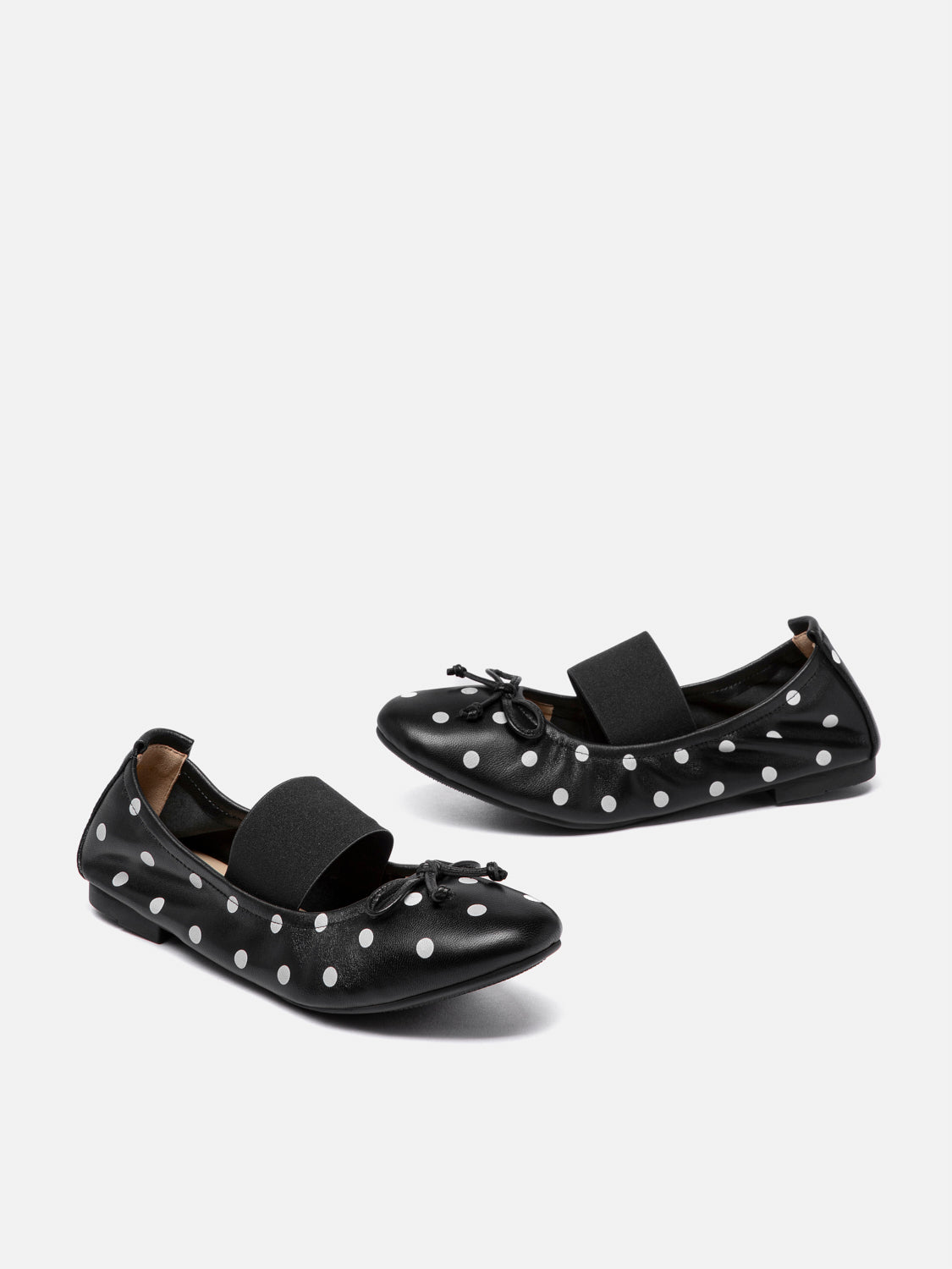 PAZZION, Kalina Polka Dot Leather Mary Janes, Black
