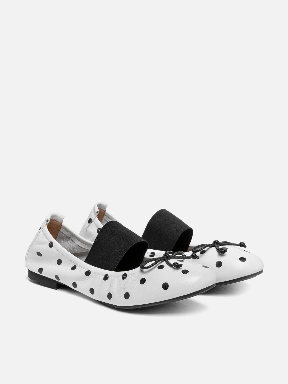 PAZZION, Kalina Polka Dot Leather Mary Janes, White