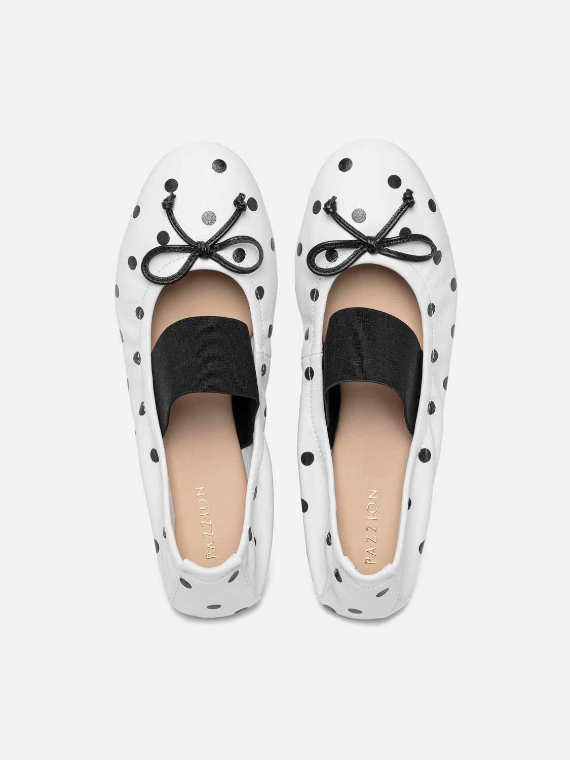 PAZZION, Kalina Polka Dot Leather Mary Janes, White