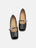 PAZZION, Kamielle Embellished Buckle Mary Jane Heels, Black