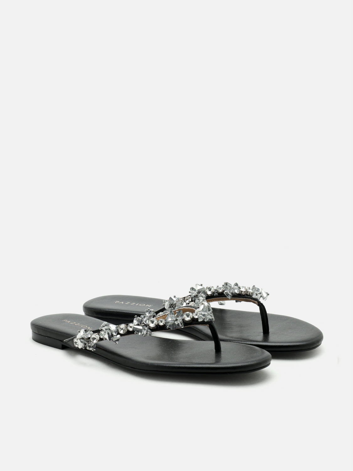PAZZION, Karessia Diamante Embellished Sandals, Black