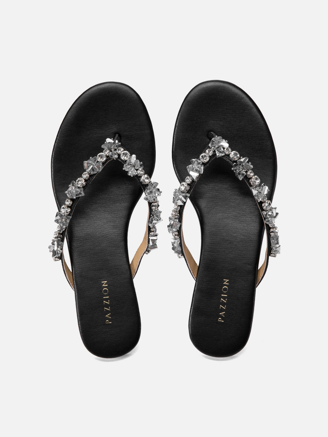 PAZZION, Karessia Diamante Embellished Sandals, Black