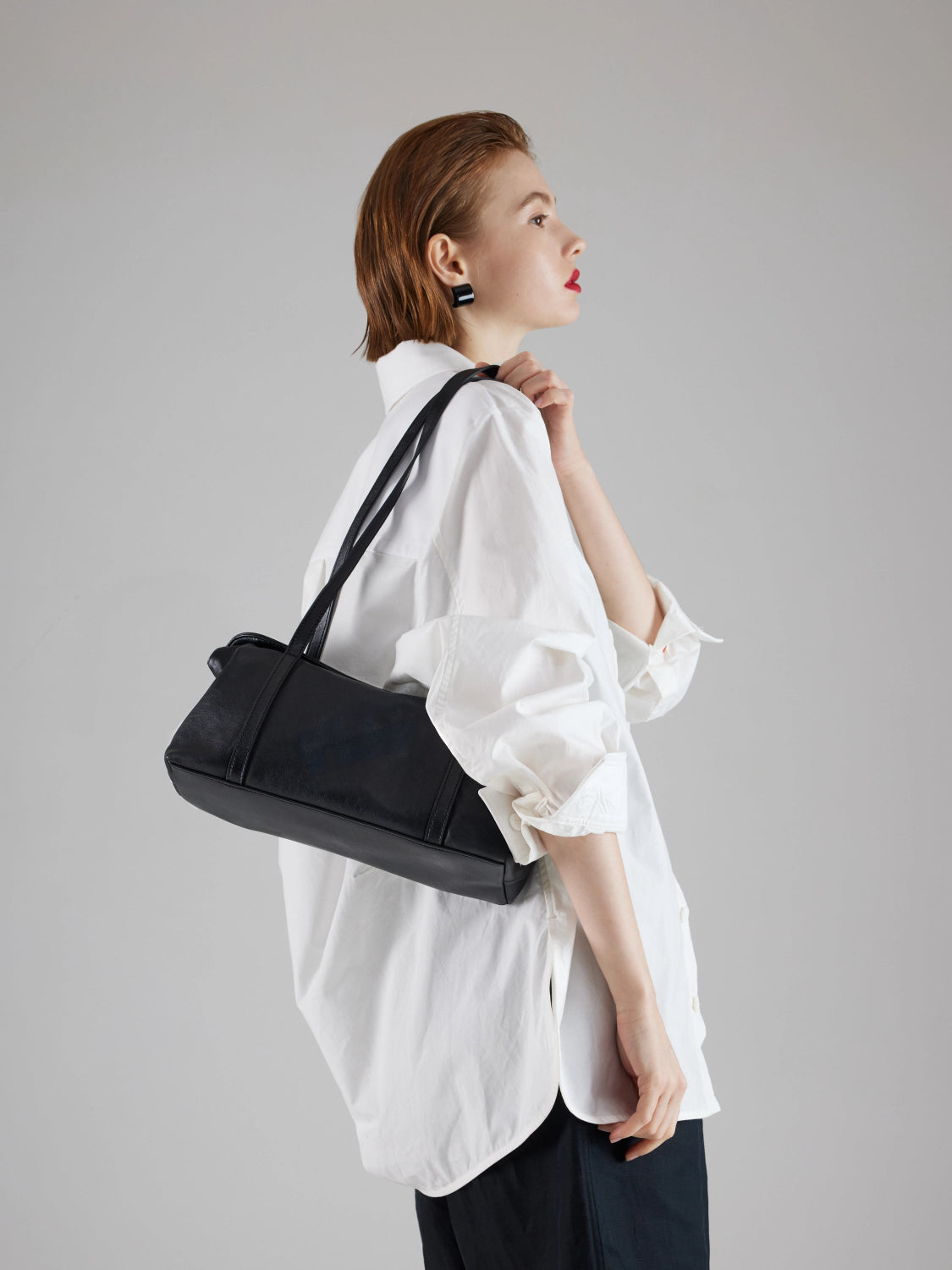 PAZZION, Kyravelle Leather Shoulder Bag, Black