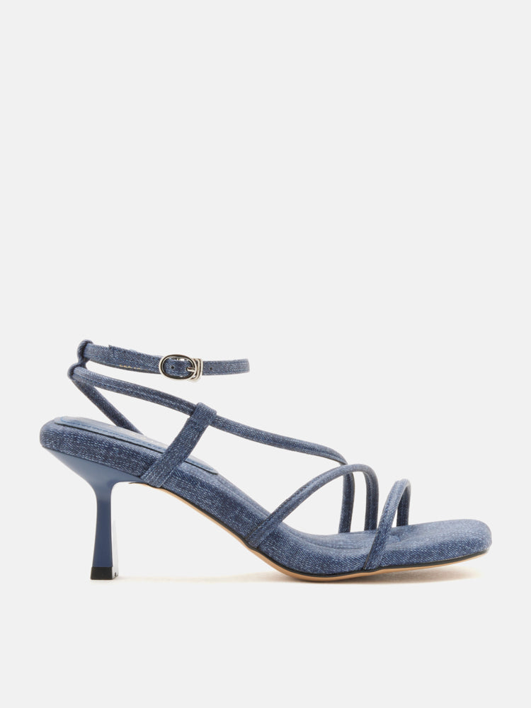 PAZZION, Lena Pillow Strappy Heels, Blue
