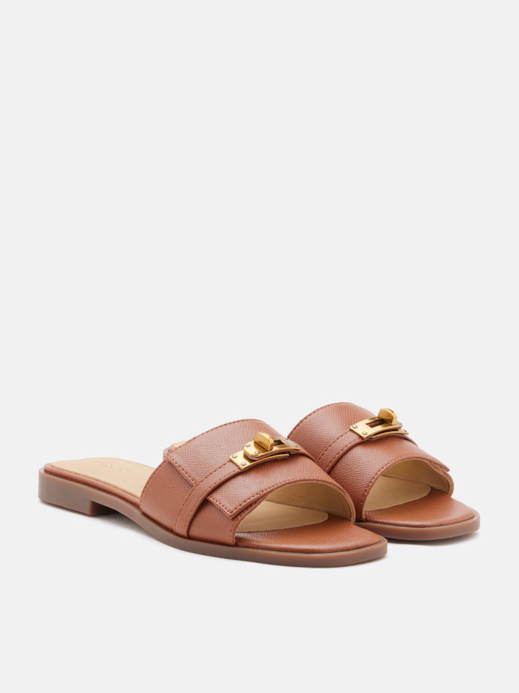 PAZZION, Lexley.O Twist Lock Accent Slides, Brown