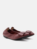 PAZZION, Lila Bow Buckle Pointed-Toe Flats, Wine