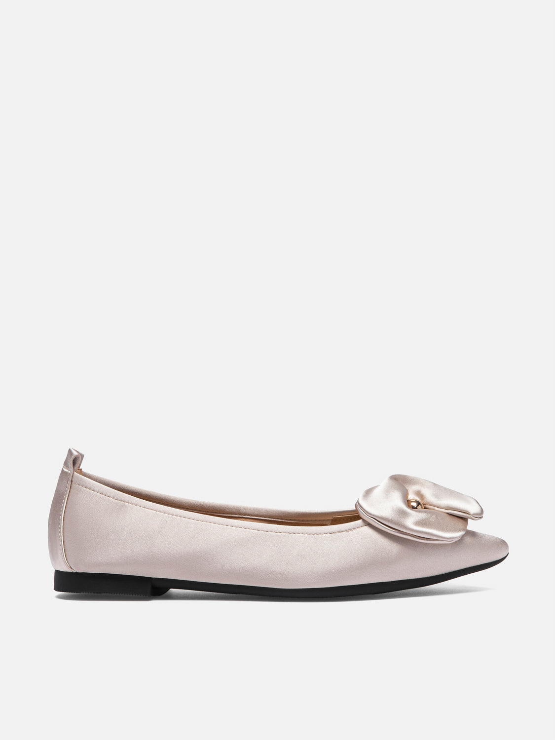 PAZZION, Lilia Pointed Toe Silk Flats, Champagne