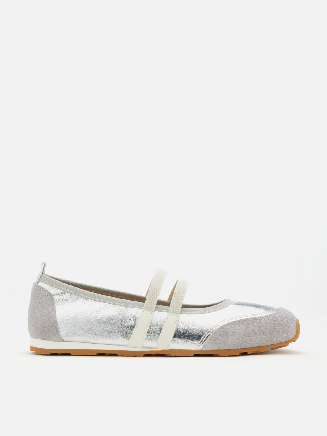 PAZZION, Liravelle Double-Strap Suede Mary Janes, Silver