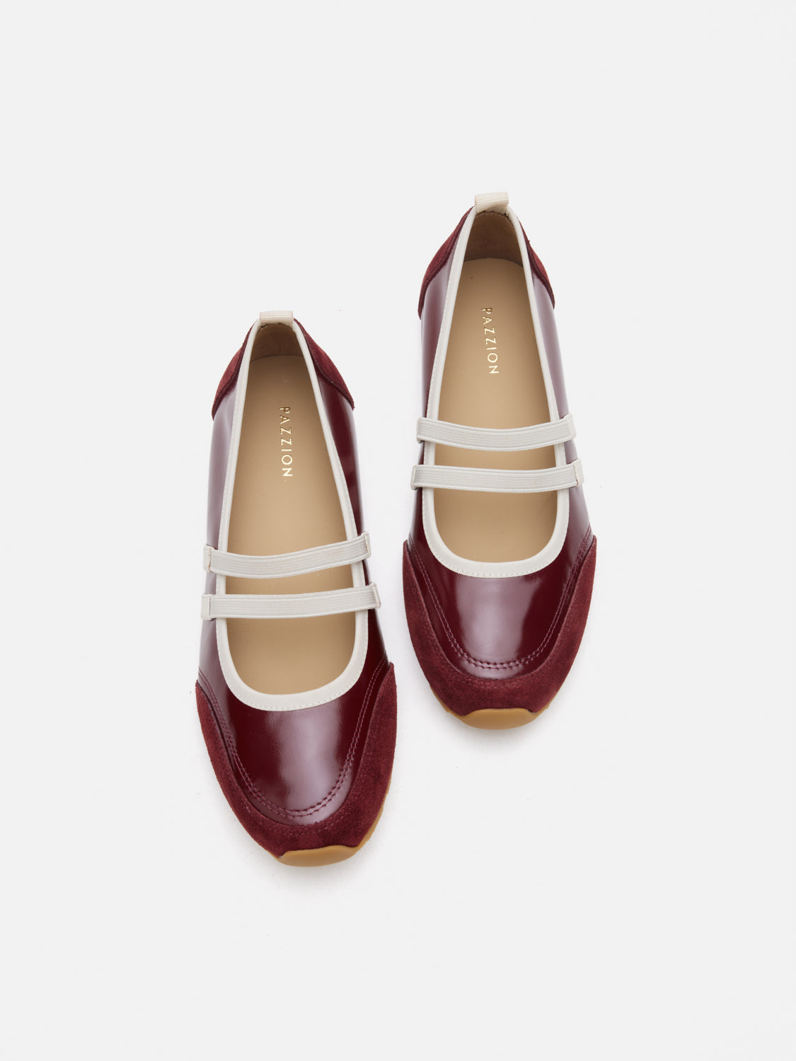 PAZZION, Liravelle Double-Strap Suede Mary Janes, Wine