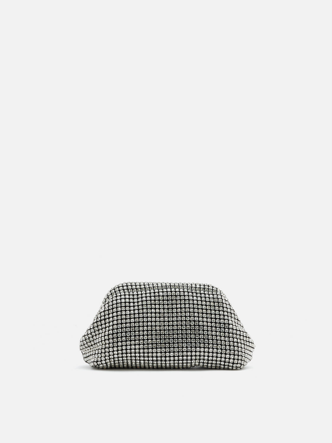 PAZZION, Lumina Diamante Embellished Clutch, Silver