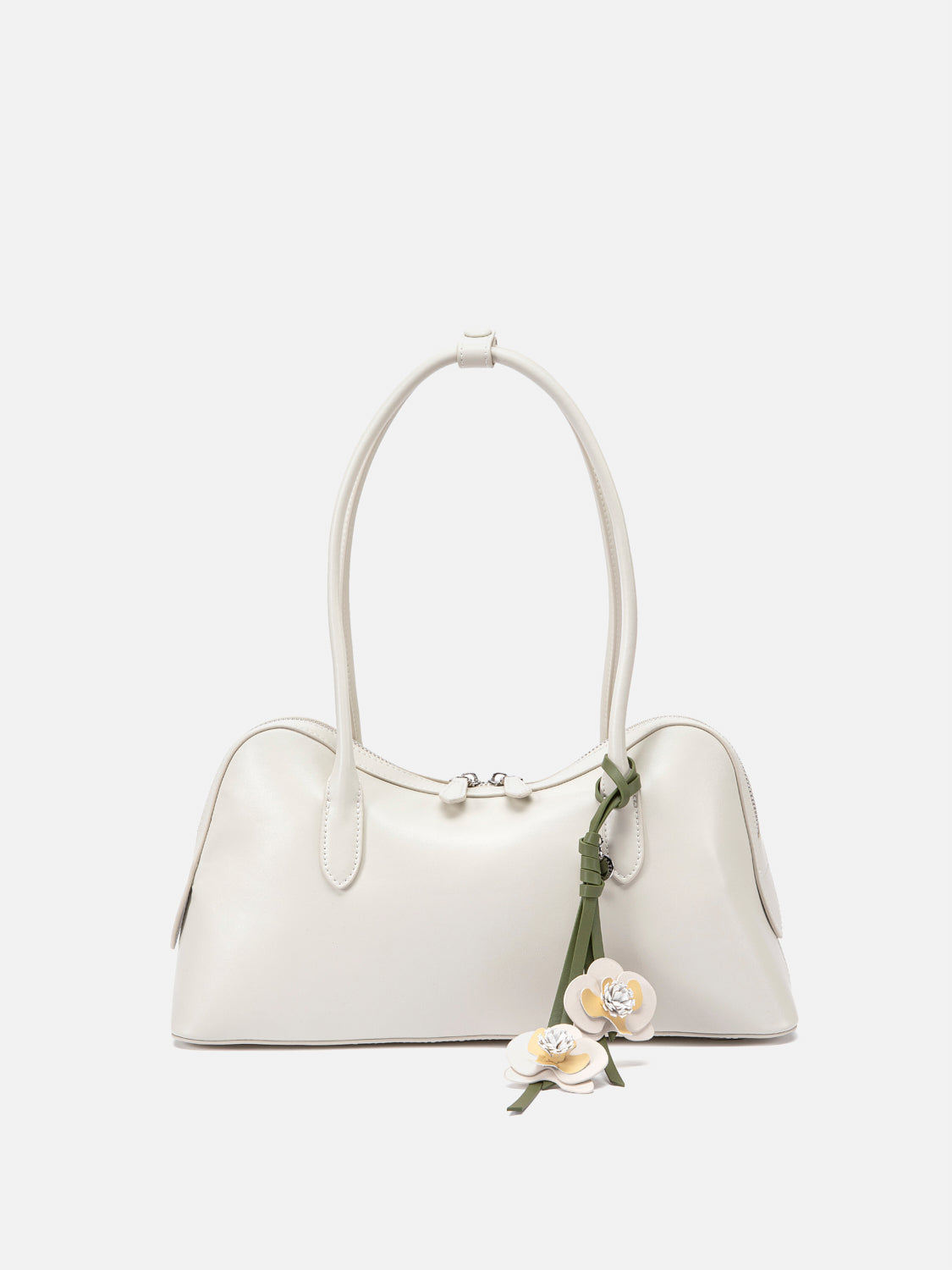 PAZZION, Lycorisse Orchid Leather Shoulder Bag, Beige